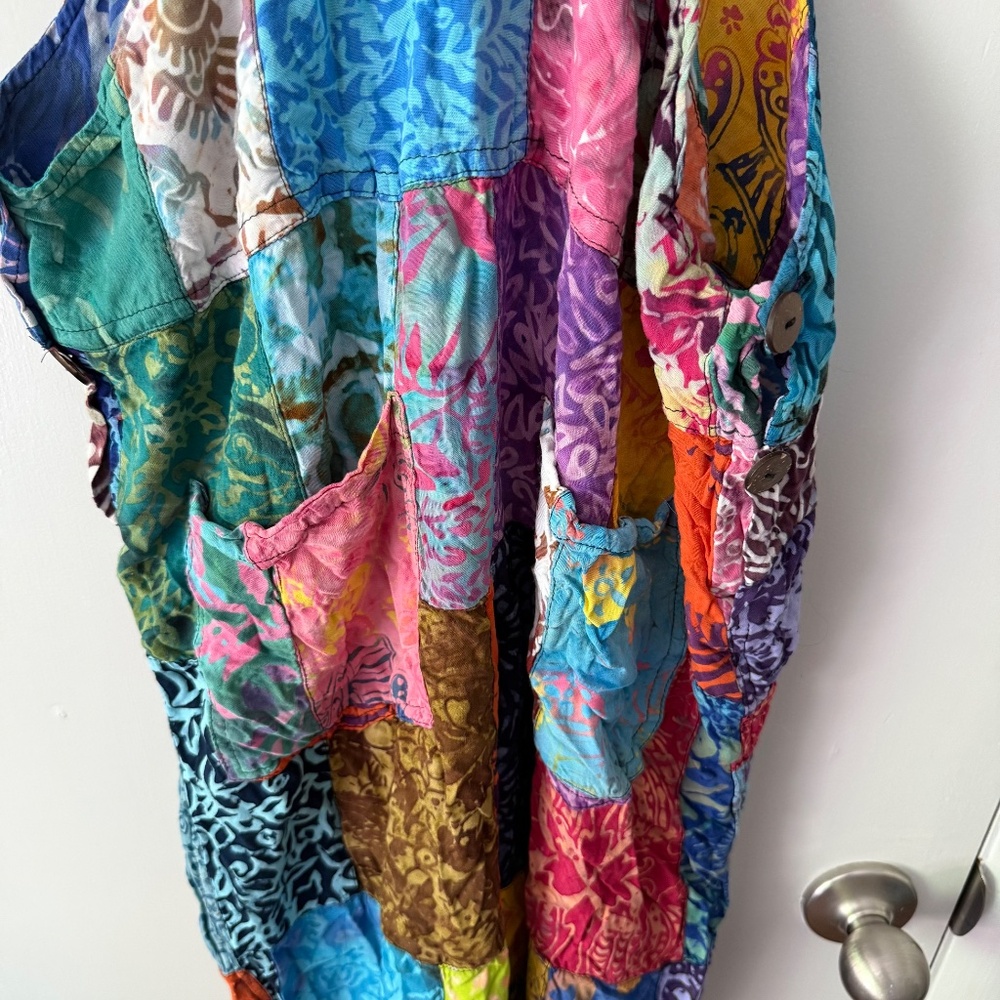 Mexicali Blues Rainbow Colored Patchwork Cropped … - image 8